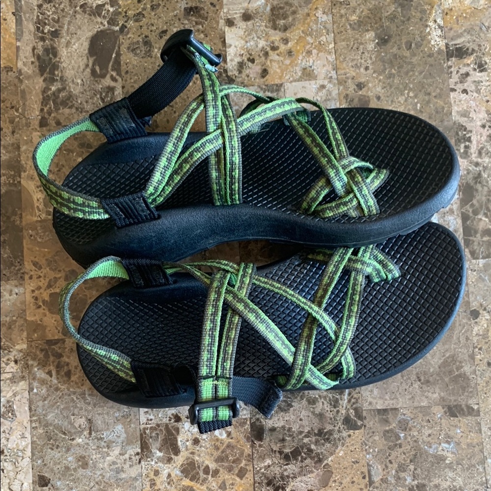 Chaco Black and Green Outdoor Sandals